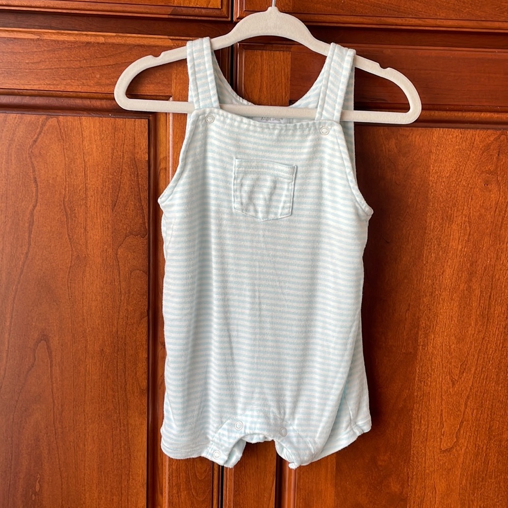 Angel dear, Teal/white sleeveless romper